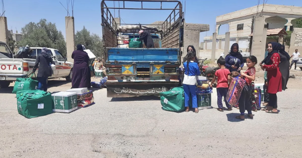 KSrelief Distributes Food Baskets to the Displaced in Syria - Main Image