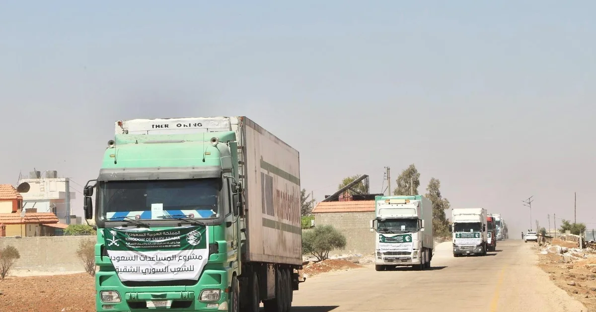 20 Saudi Relief Trucks Arrive in Syria - Main Image