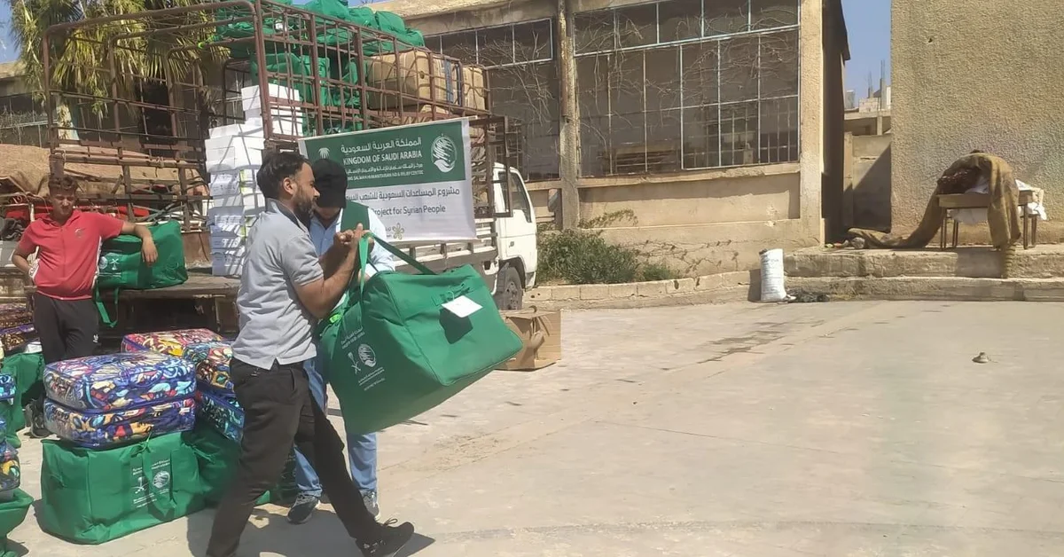 KSrelief Distributes 349 Food Baskets to Displaced People in Syria's Daraa - Main Image