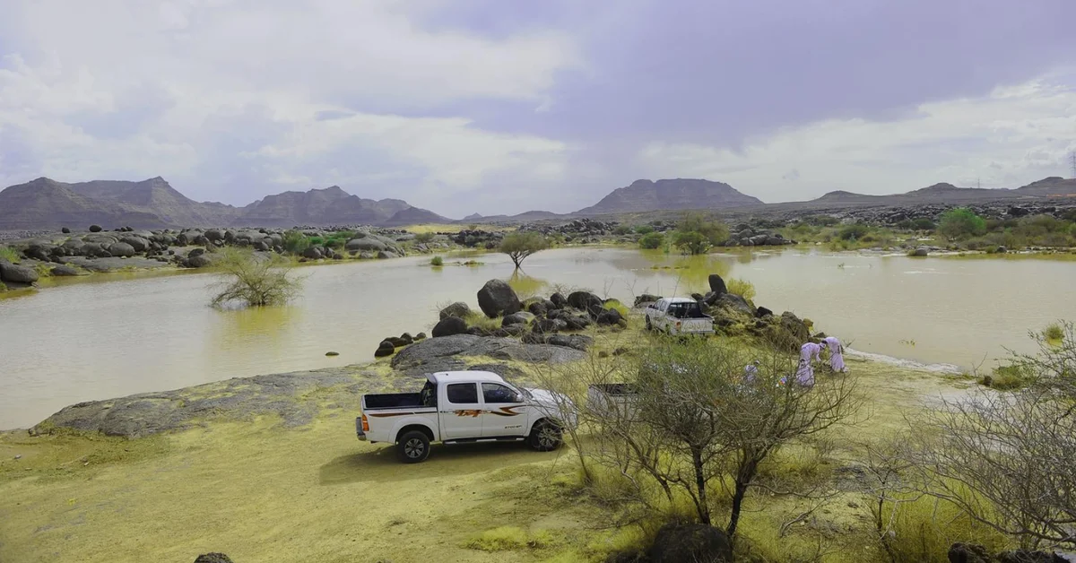 Rainy, Cloudy Weather in Najran Attracts Residents and Visitors to Natural Parks - Main Image