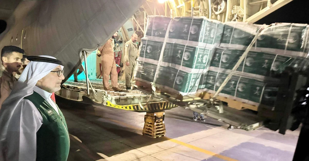 60th Saudi Relief Plane Arrives in Egypt with Aid for Gaza - Main Image