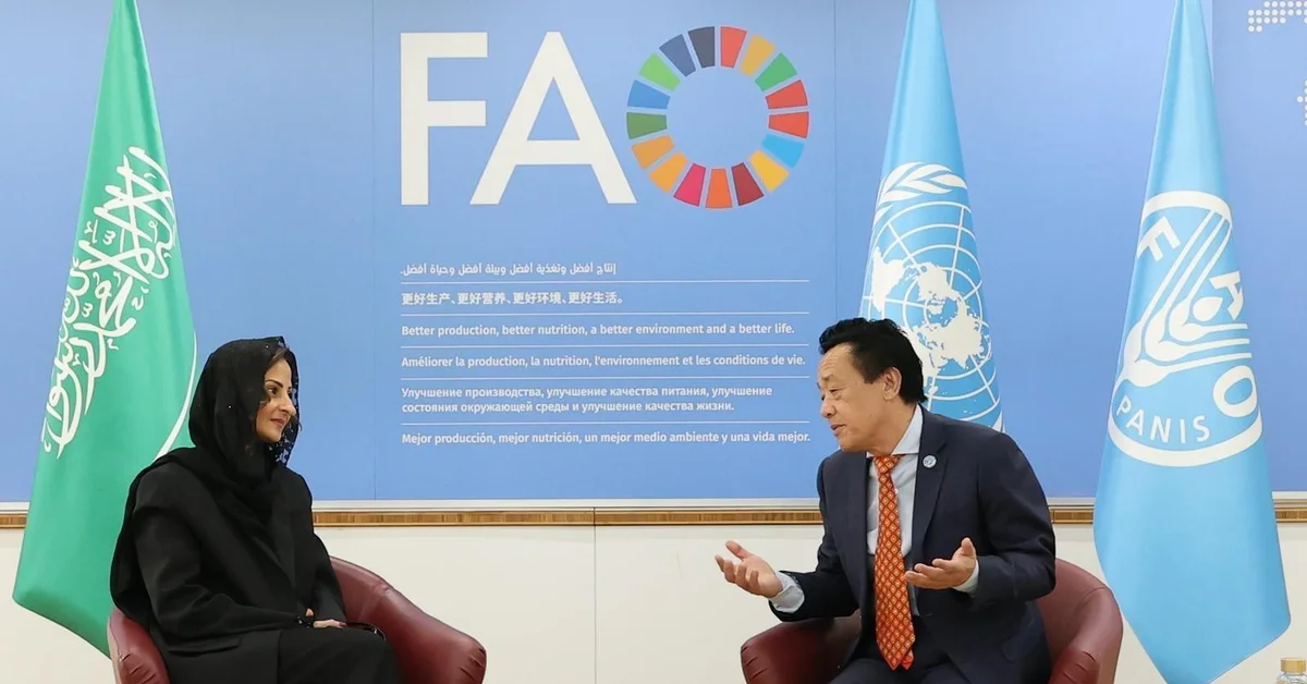 Princess Sarah bint Bandar, FAO Chief Discuss Cooperation in Date Palm Sector - Main Image