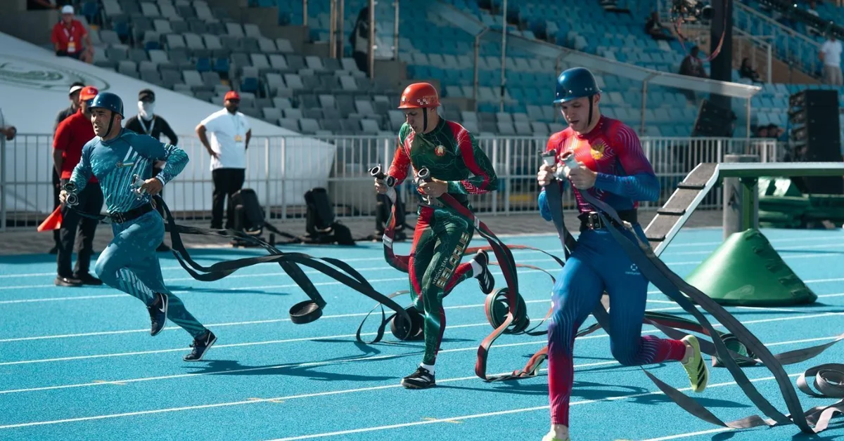 World Championship in Fire and Rescue Sport Continues on Its Second Day with 100-Meter Hurdles Race in Riyadh - Main Image